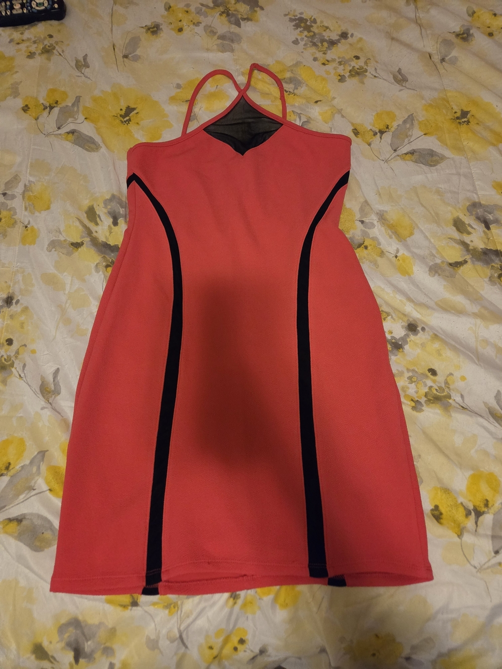 Charlotte Russe Coral Pink Mini Dress with Black Piping